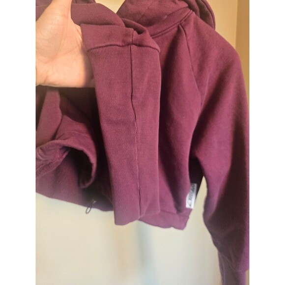 Gymshark Slounge Drawcord Long Sleeve Cropped Hoodie size Small Dark Ruby - Picture 4 of 8